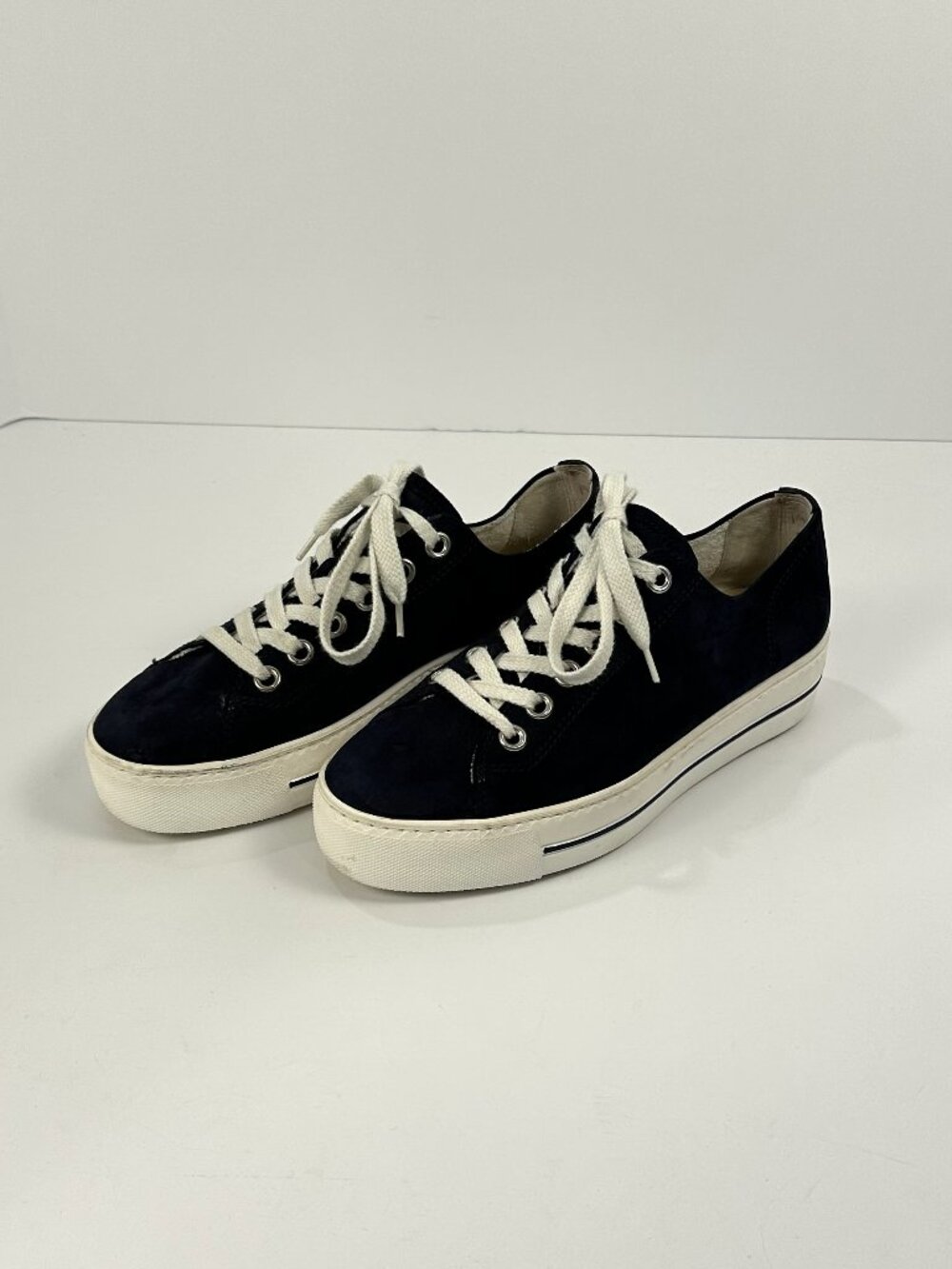Paul Green Hadley Nubuck Blue Suede Platform Sneakers